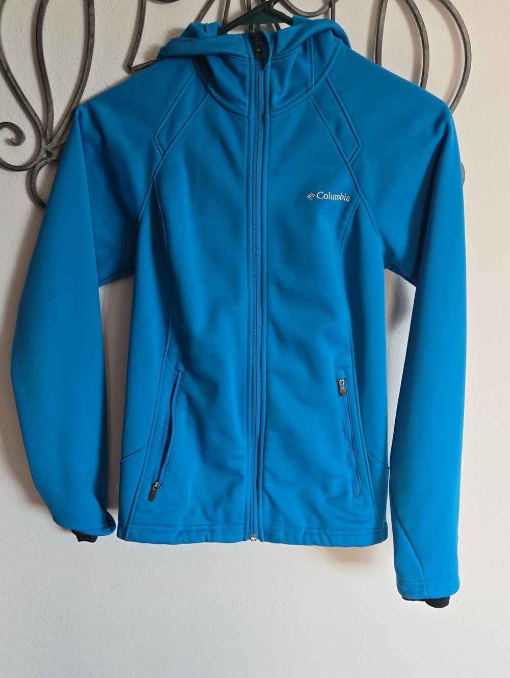 Columbia Teal-Blue Hooded Softshell Jacket